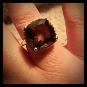 Smokey quartz ring